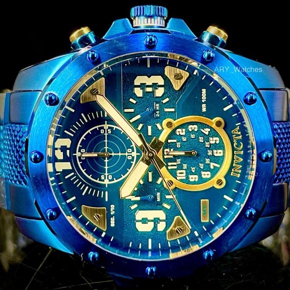 NEW Invicta Coalition Forces 42MM Blue Dial Quartz Blue Bracelet Watch - Picture 9 of 10
